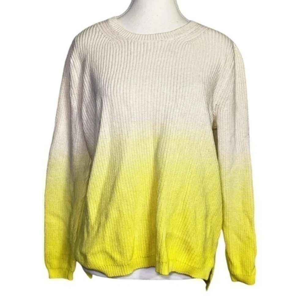 Crown & Ivy Women's Long Sleeve Dip Dyed Sweater
